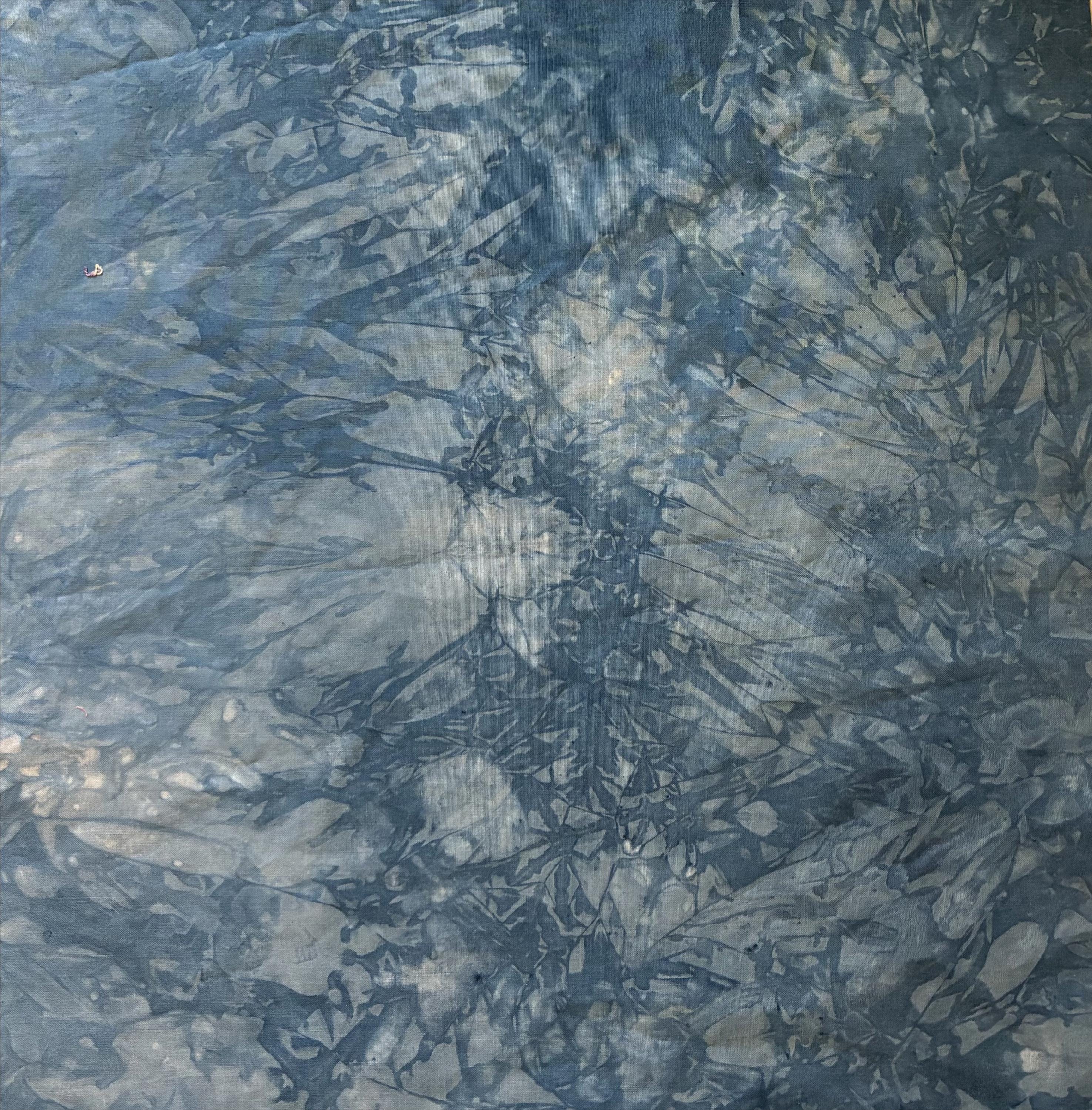 Indigo Dyed Cotton Fat Quarters Set of 4 | Hand Dyed Quilting Fabric | Blue Cotton Fabric Bundle | Natural Textile Quilt Fabric