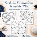 Sashiko Embroidery Template PDF Download | Printable Hand Embroidery Patterns | Visible Mending Template