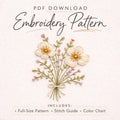 Floral Bouquet Hand Embroidery Pattern PDF